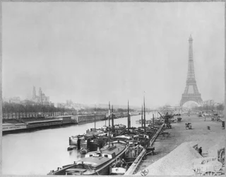 Utsikt över Seines strand och Eiffeltornet, Paris